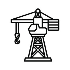 Outline icon of a construction crane