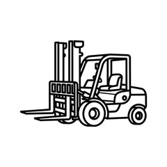 Outline icon of a forklift
