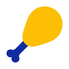 Stylized chicken leg icon isolated on white background