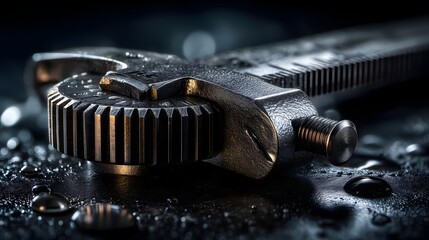 Precision micrometer tool close-up