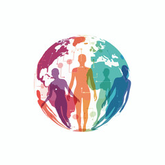 “One World Many Cultures Vector Illustration”