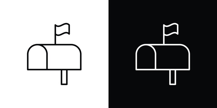 Mailbox icon outline and linear vector. outline icon and illustration