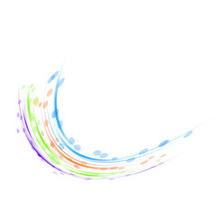 Dynamic vibrant paint brush strokes arc design, colorful texture