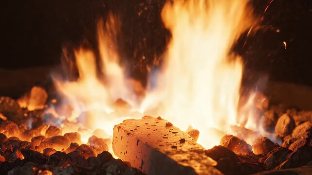 Trial by Fire: Steel Billet Heated to a Searing White-Hot Glow
