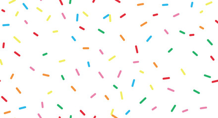 Sprinkles Scattered with White Background, Colorful Seamless Candies Pattern