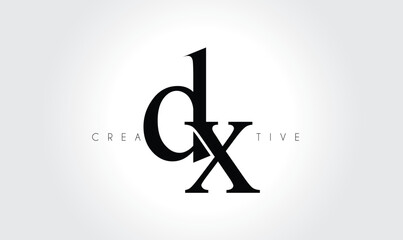 DX Creative Elegant Serif Monogram Logo – Luxury Lowercase Typographic Lettermark for Modern Branding