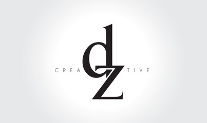 DZ Creative Elegant Serif Monogram Logo – Luxury Lowercase Typographic Lettermark for Modern Branding