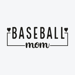 minimal baseball mom design simple heart accent sporty family quote clean vector for t shirt print and fan apparel