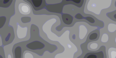 Organic abstract contour map pattern in grayscale with subtle purple outlines defining irregular shapes and fluid forms for a unique background