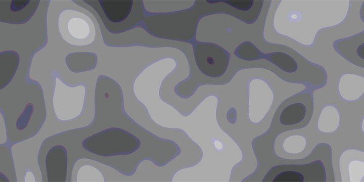 Organic abstract contour map pattern in grayscale with subtle purple outlines defining irregular shapes and fluid forms for a unique background
