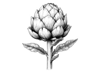 Artichoke, organic vegetable, sketch. Vintage retro print, artichoke food, botanic ink style drawing, linear drawing, engrave old school. Sketch artwork silhouette artichoke. Illustration