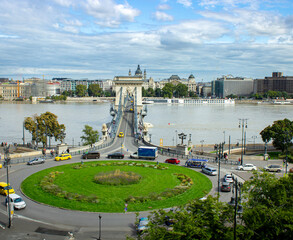 Chain Bridge and Clark Adam Square in Budapest