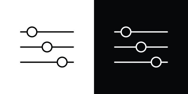 Settings sliders icon outline and linear vector. outline icon and illustration