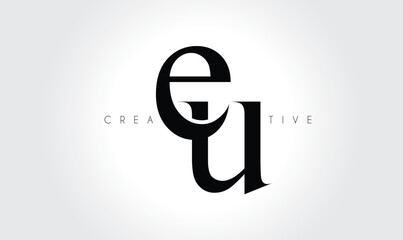 EU Creative Elegant Serif Monogram Logo – Luxury Lowercase Typographic Lettermark for Modern Branding