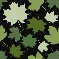 Seamless Vector Pattern with Maple Leaves