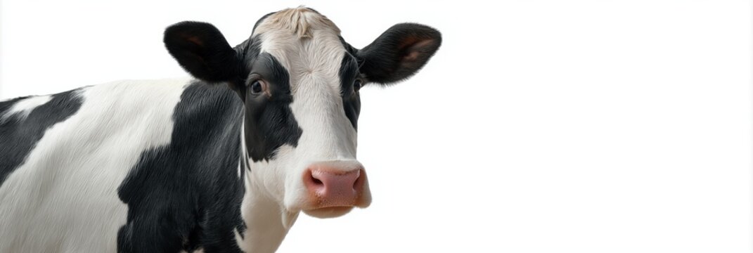 Close-up of holstein cow against white background