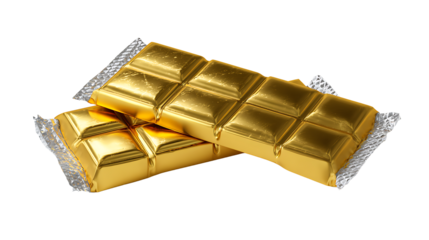Opened chocolate bar partially unwrapped, showing realistic texture