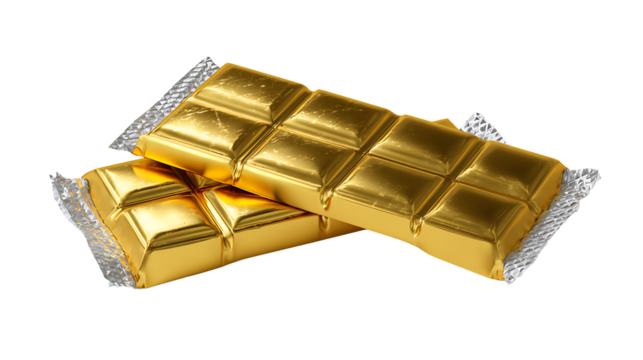Opened chocolate bar partially unwrapped, showing realistic texture