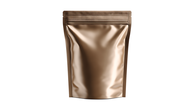 Foil snack bag mockup with realistic shadows and reflections