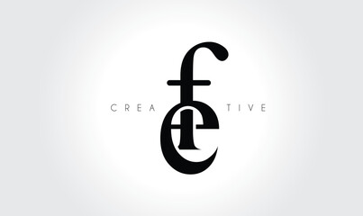 FE Creative Elegant Serif Monogram Logo – Luxury Lowercase Typographic Lettermark for Modern Branding