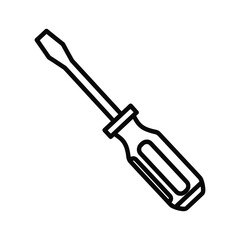 Flat line art icon of a screwdriver