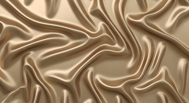 Luxurious flowing champagne gold satin fabric with elegant soft drapes and subtle highlights - Powered by Adobe