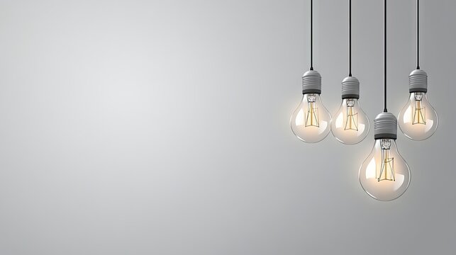 Elegant hanging energy-efficient light bulbs create a serene atmosphere with ample copy space for personalized text or messaging