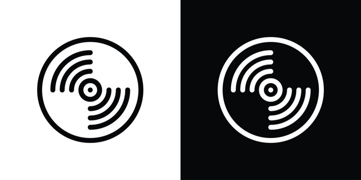 Vinyl icon outline and linear vector. outline icon and illustration