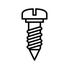 Simple line drawing of a screw