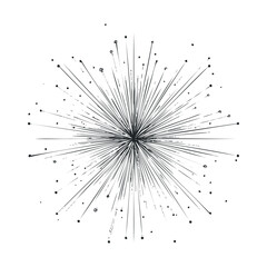 Obraz premium Artistic burst of lines and dots creating dynamic star pattern.Vector hand draw