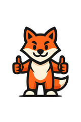 Obraz premium Friendly Fox Mascot Character – Modern Flat Vector Logo Design