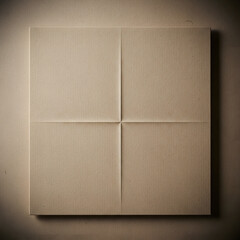 Fototapeta premium Square canvas divided into four equal parts, with subtle texture and neutral tones.