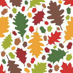 Seamless Pattern with Fall Leaves