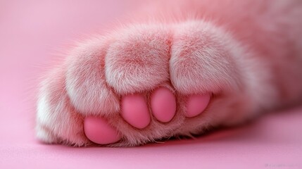 Close-up of a pink cat's paw