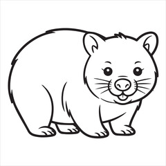vector illustration of an wombat