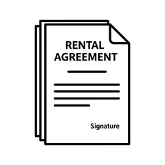 Rental agreement document with signature line