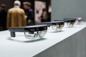 futuristic interfaces featuring abstract transparent panels and sleek graphics embodying advanced technology