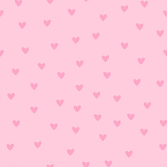 Seamless pattern with gentle small heart on pink background. Ideal for Valentines holiday design, textiles, wrapping © alia.kurianova