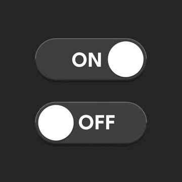 Toggle switch with on and off positions, representing power, control, and choice, on a dark background