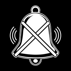 Muted Bell Icon With Crossed Line On Black Background