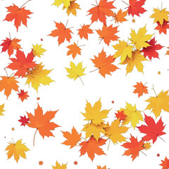 Maple leaves scattering, showing autumn colors