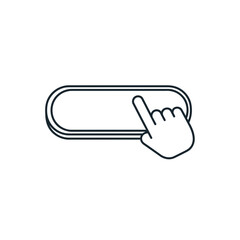 Hand cursor clicking on a toggle switch, representing user interaction and selection