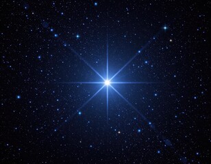 Bright Star Illuminating The Dark Night Sky Filled With Stars In A Stunning Celestial Display