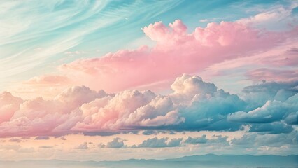 Dreamy Pastel Skies A Tranquil Cloudscape in Soft Hues