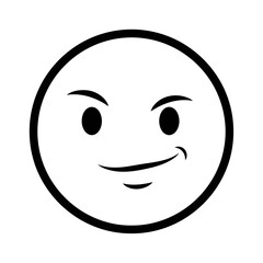 Fototapeta premium A black and white drawing of a smiley face with a mischievous expression