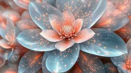 Close-up of glowing, abstract flowers