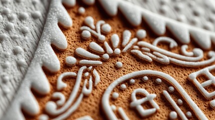 gingerbread house sugar glaze closeup detail
