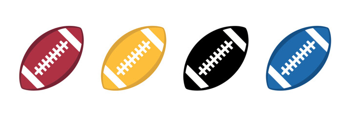 American football balls sport equipment game field goal touchdown play quarterback competition team sport design