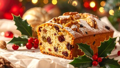 A beautifully presented traditional Christmas dinner featuring roast turkey, vegetables, and festive decorations. Perfect for holiday food blogs, restaurant promotions, greeting cards.