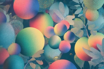 Abstract shapes with a blend of vibrant gradients, delicate festive touches, soft shadows, and a large copy space for New Year celebrations